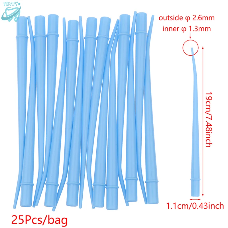 

25pcs Disposable Dental Saliva Ejector Surgical Suction Tips Long Slim Type Dentistry Clinic Strong Suction Tube Dentist Tools
