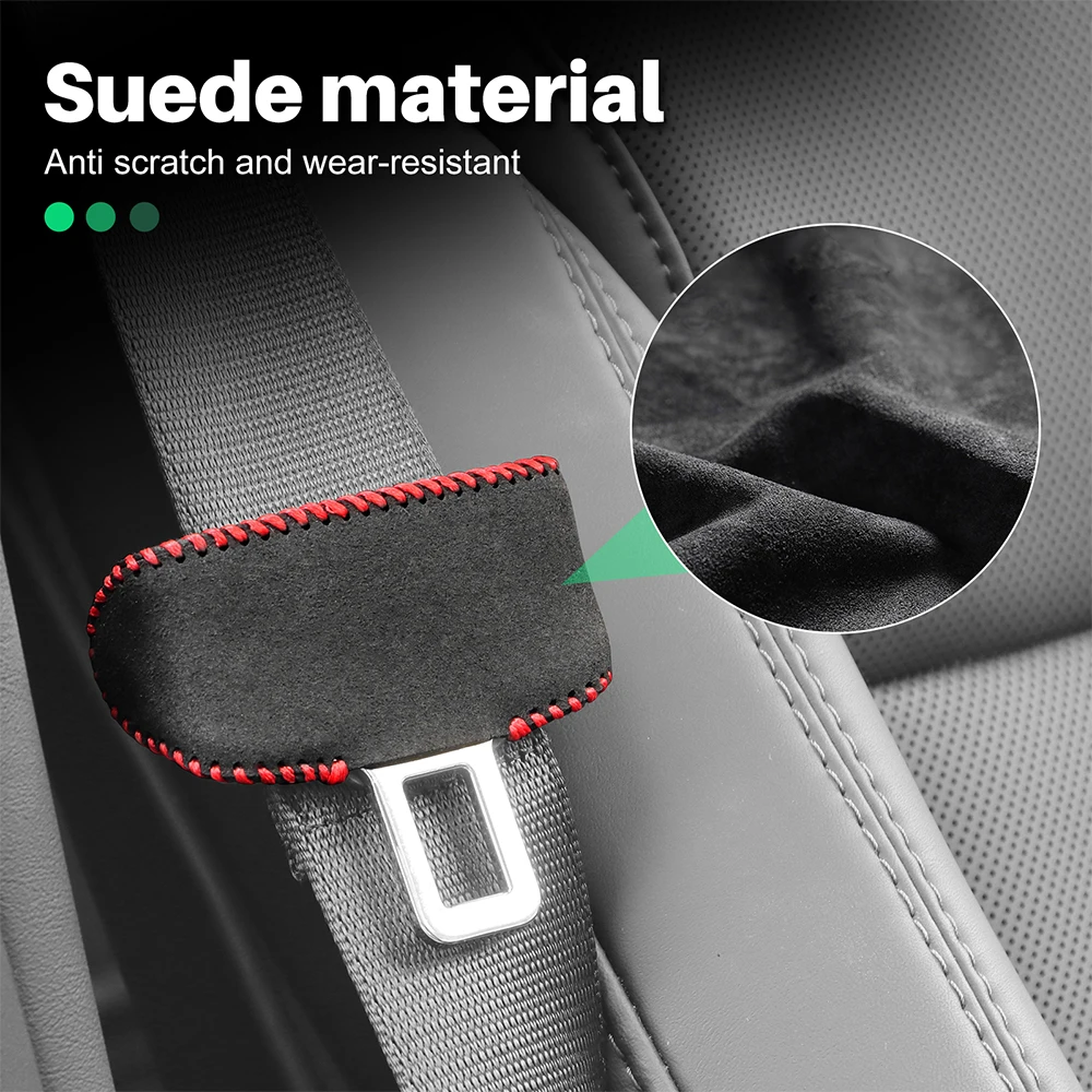 Suede Seat Belt Buckle Protector Covers - Premium Car Accessories