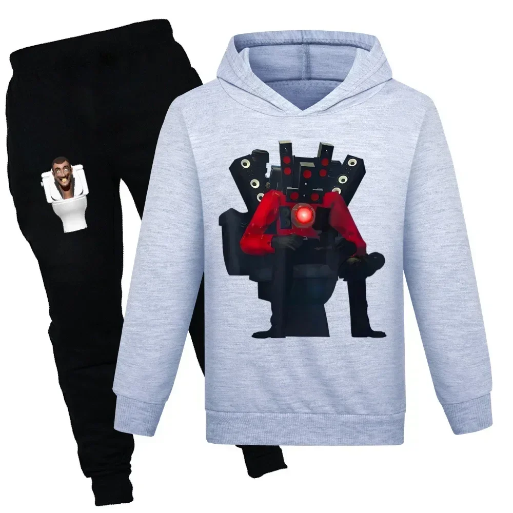 Műkődés SKIBIDI Ruha ruhák gyerekeknek hoody Lezser sweatshirts+pants 2db állítsa lányok sportwear Kisded fiúknak Felsőruha children's Öltözés