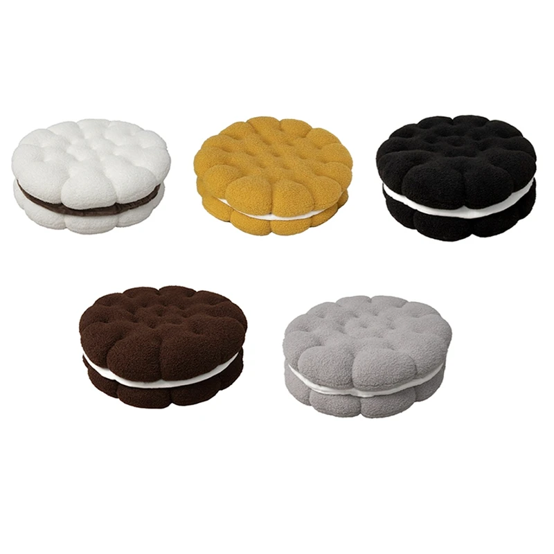 

AFBC Round Throw Pillow Plush Cookie Floor Cushion Biscuit Thick Seat Cushion Round Floor Pillow Yoga Meditation Pad