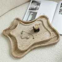 Natural Travertine Irregular Fruit Tray Design Ornament Creative Home Bathroom Desktop Jewelry Cosmetics Storage Tray Decoration 2