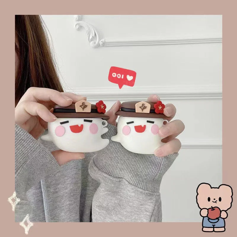 Per Samsung/Airpods Custodia Japan Anime Cover Genshin Impact Cute For Girls Funny Case Hu Tao Anime Cover Per Airpod 3 Airpod Pro