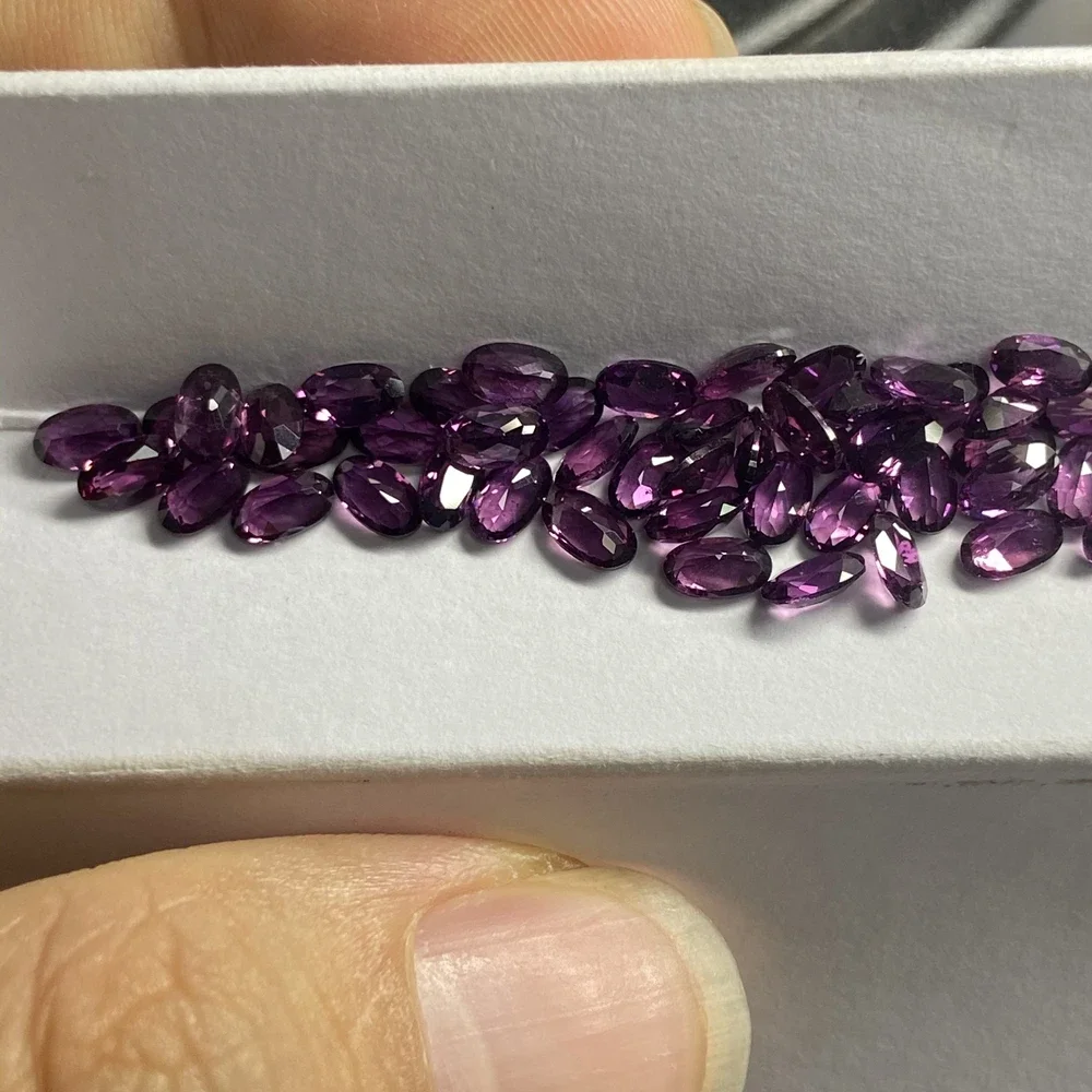 Meisidian Oval Cut 3x5mm Natural Gemstone A Quality Original Brazil Purple Garnet Gemstone On Sale