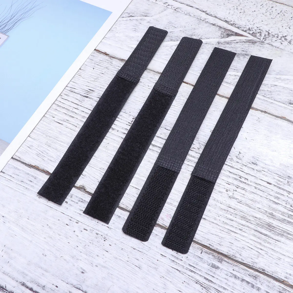 10Pcs 2x18cm 재사용 가능한 후크 및 루프 케이블 스트랩 책상 코드 정리용 케이블 타이 홈 엔터테인먼트 센터 와이어