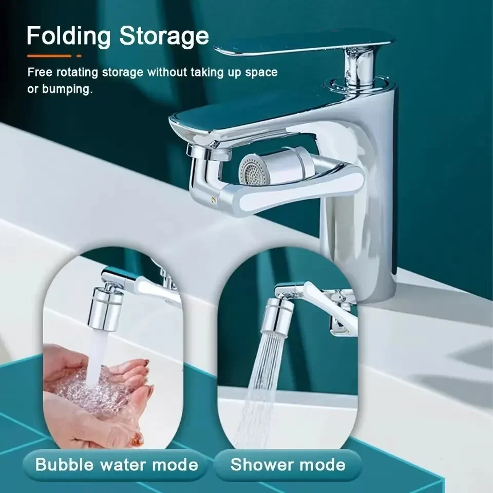 Faucet Aerator 1080&deg; Universal Rotation Sprayer Head Extender 22/24mm Adaptor Washbasin Kitchen Tap