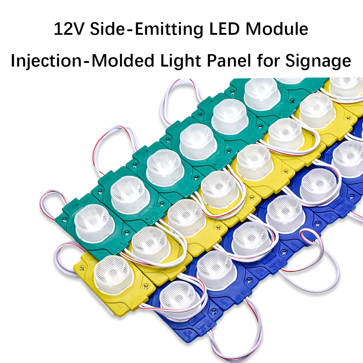 20PCS 12V Side-Emitting LED Module with 1W Monochromatic Ultra-Bright ...