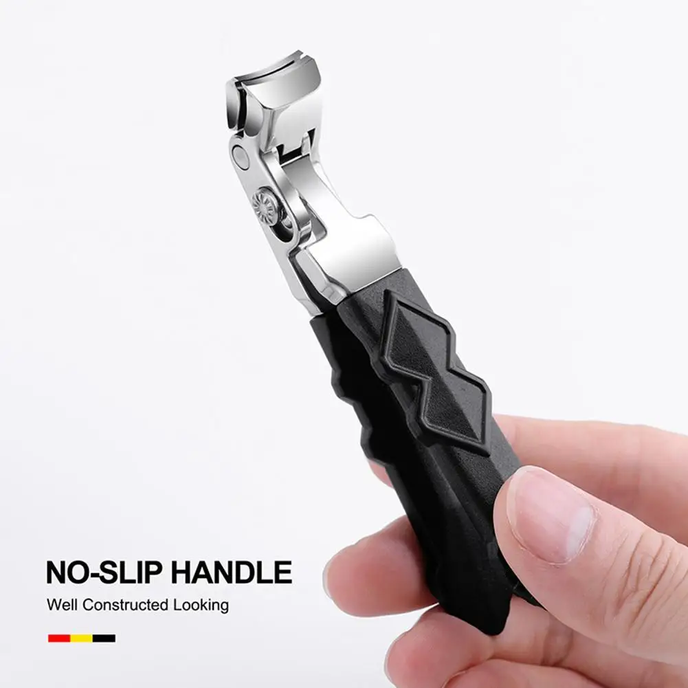 1Pc Angled Head Nail Clippers Ergonomic Toenail Cutter Trimmer Thick Nails Premium Steel Nail Clippers with Catcher