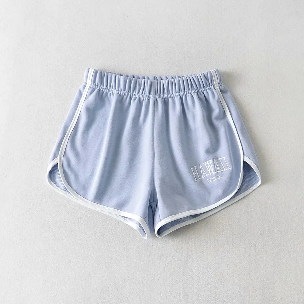 Women's Embroidered Letter Runner Stretch Shorts, Girls Sports Shorts, Brandy Sweatpants, Pants, Fashion