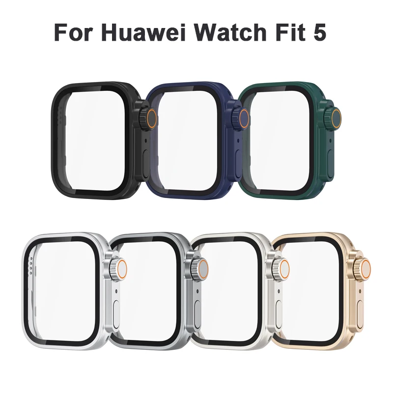 Huawei Watch Fit Hard Case with Tempered Glass Screen Protector - Appearance Upgrade to Premium Iwatch Ultra Look, 49MM Accessories