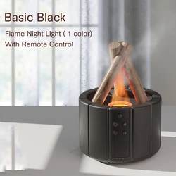 KINSCOTER Simulated Flame Aroma Diffuser - Ultrasonic Cool Mist Humidifier with LED Light (Basic Black)