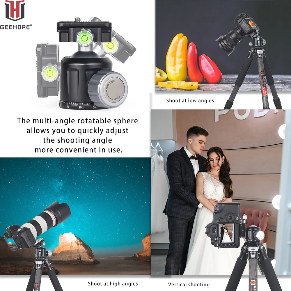 QP-36/44/52 Tripod Ballhead Low Gravity Center 360&deg; Panoramic Metal BallHead Quick Release Plate Digital DSLR Camera