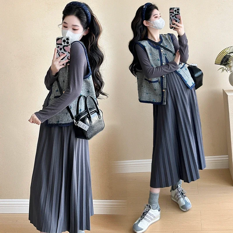 maternity jacket sleeveless coat fashion printing button fly pregnant woman vintage outwear elegant pregnancy vest coats