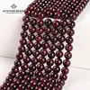 1A Natural Stone Dark Red Garnet Bead Round Loose Spacer 4 6 8 10mm Pick Size For Jewelry Making Diy Necklace Bracelet Accessory 1