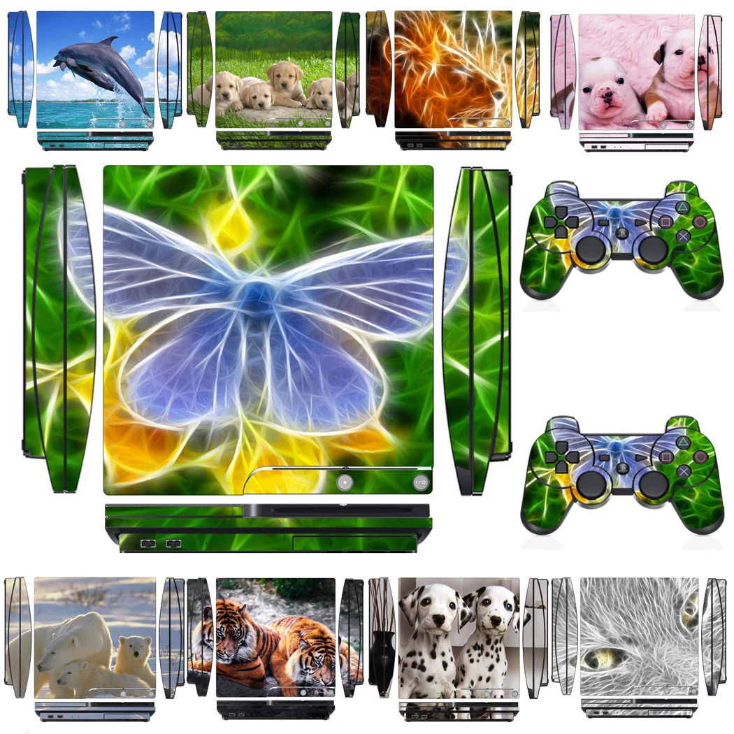 Pet Animals Vinyl Skin Sticker Protector Per Sony Ps3 Slim Playstation 3 Slim E 2 Adesivi Per Pelli Controller