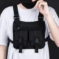 Multi-pockets Running Vest Backpacks Unisex Fashion Hip Hop Streetwear Phone Storage Adjustable Chest Bag for Hiking 2