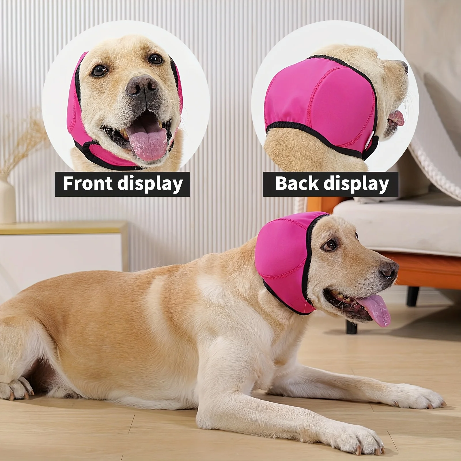 Noise Cancelling Dog Ear Wrap Anti-Anxiety Head Cover for Small Medium Large Dog,Ear Protection Cap with Adjustable Strap Design