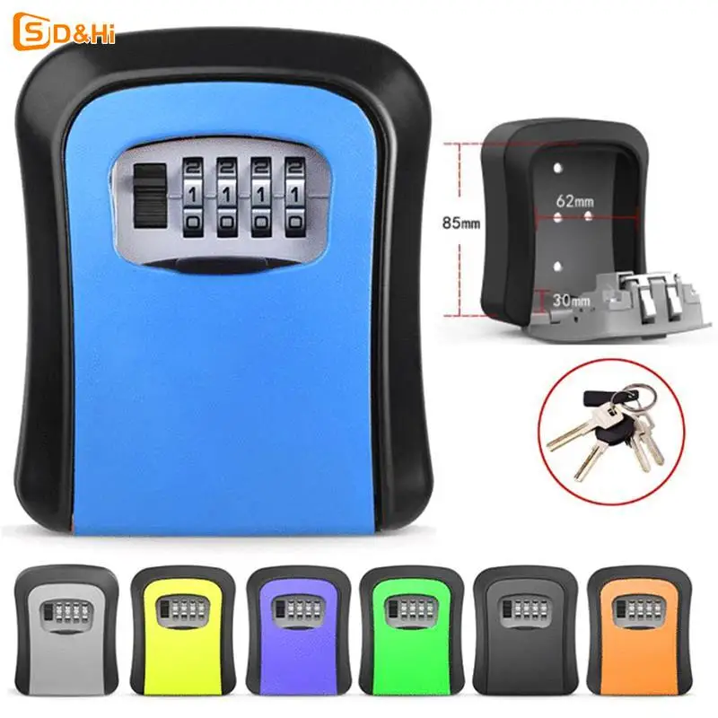 

Wall Mount Key Storage Secret Box Organizer 4 Digit Combination Password Security Code Lock No Key Home Key Safe Box