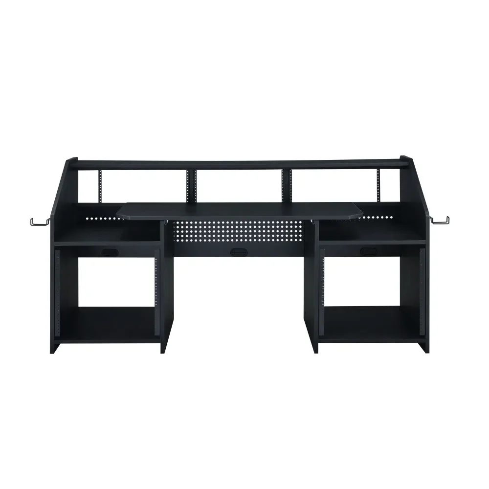 Computer Desks,6-shelf Design Offers Ample Vertical Storage Space,Black Music Desk with Earphone Rack 3