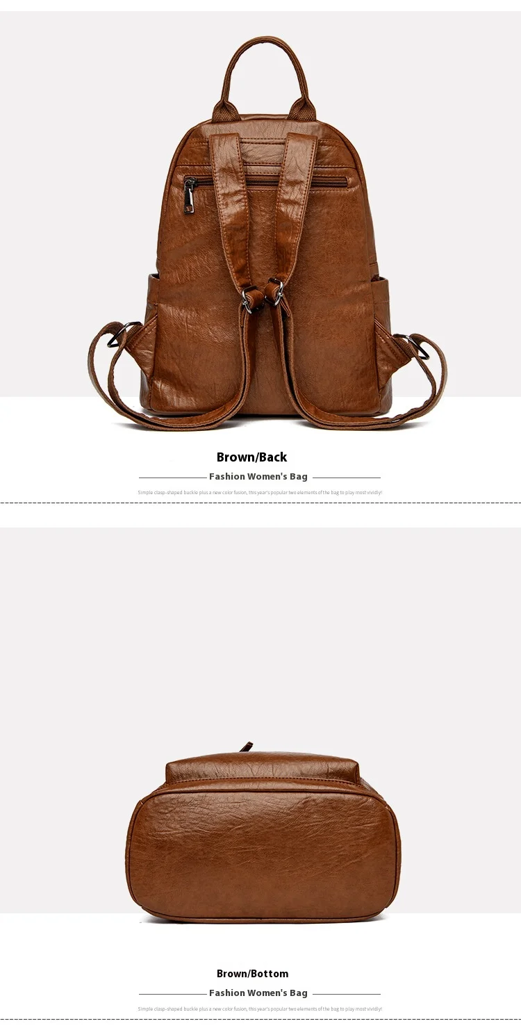 Neue Ankunft Hot PU Rucksack Leder Rucksack Geldbörse für Frauen Multifunktionaler eleganter Tagesrucksack für DamenLässige Reiserucksäcke – Detail 4