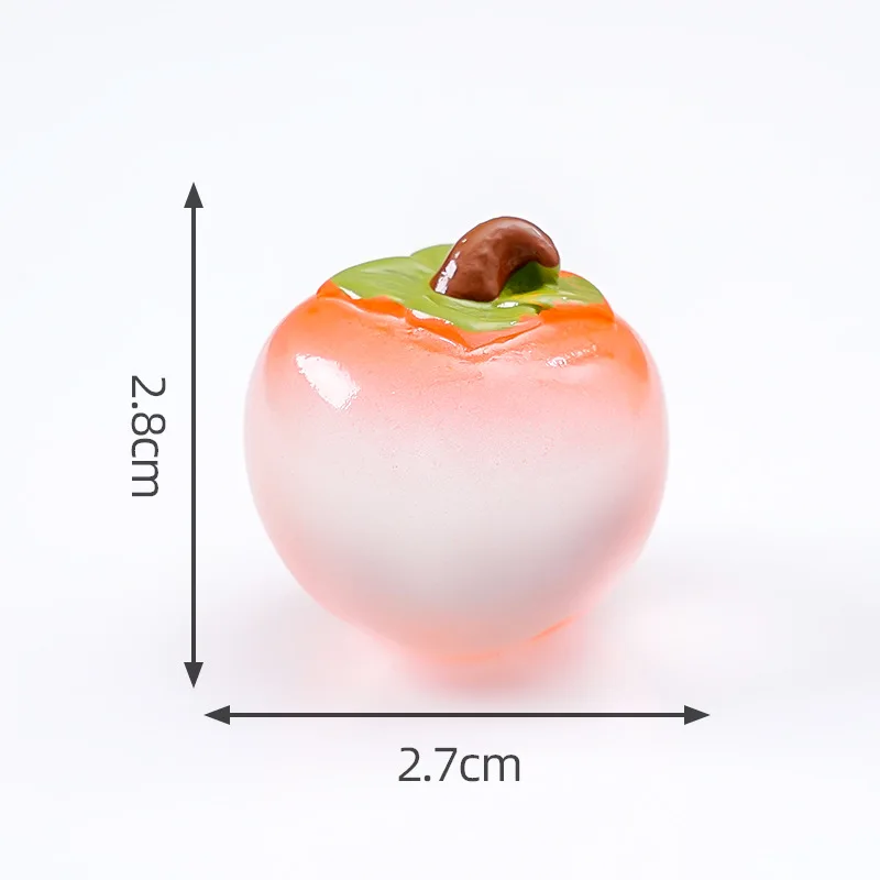 Persimmon Ruyi luminous big orange persimmon desktop DIY ornament luminous car ornament luminous