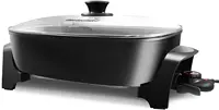 Gourmet EG6203 Extra Deep 16"x13"x3.2" (10.5Qt.), Pour Spout, Dishwasher Safe, Marbled Non-stick Electric Skillet with Ven 2
