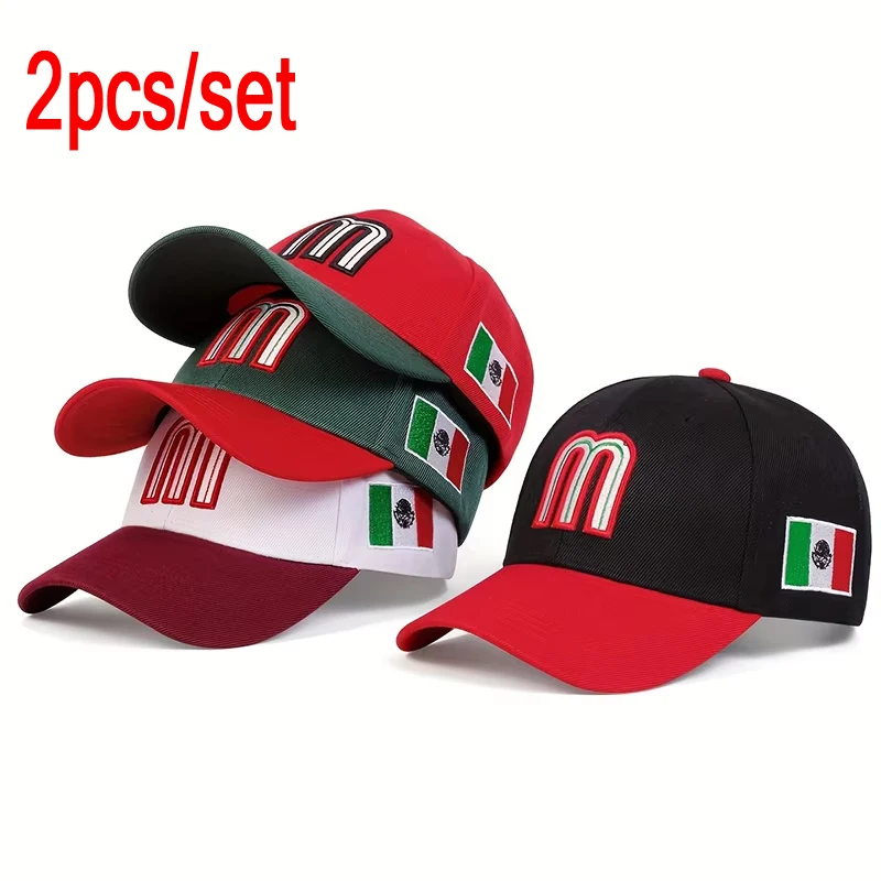 Unisex M Letter Embroidery Baseball Caps Spring Autumn Outdoor Adjustable Casual Hats Sunscreen Hat Sports & Entertainment
