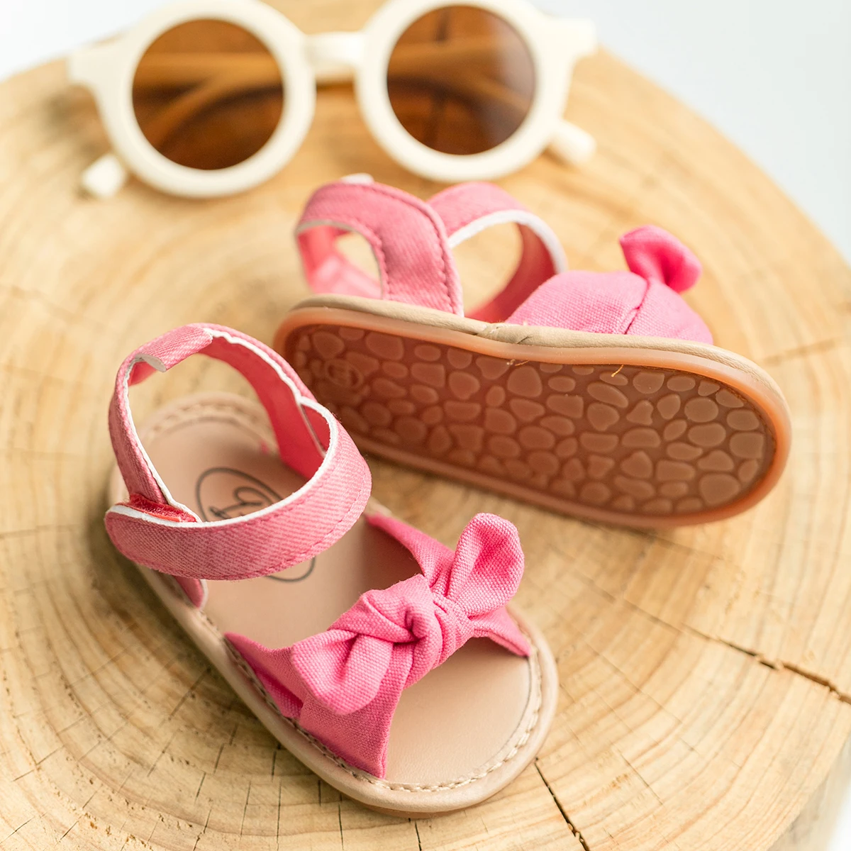 KIDSUN Summer Baby Shoes Boys Girls Garden Sandals Color Bowknot Rubber Sole Anti-slip Flat Toddler First Walker kids shoes kids sandals baby sandals