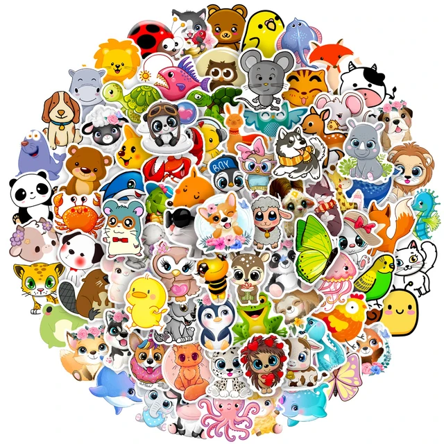 50PCS Cartoon Cute Colorful Waterproof Stickers Vinyl Stickers for