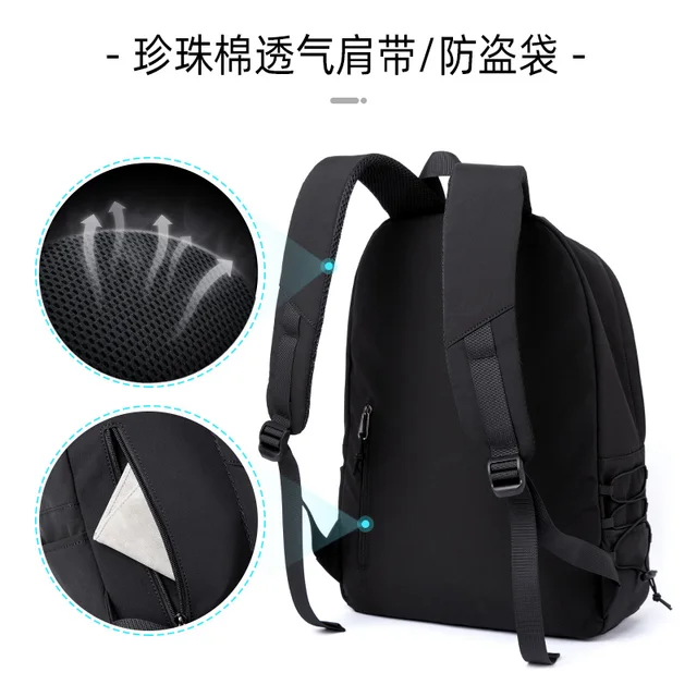 Men's Backpack Oxford Waterproof 14 inch Laptop Unisex Casual Mochila Sports Travel Zipper Lightweight Rucksacks 4
