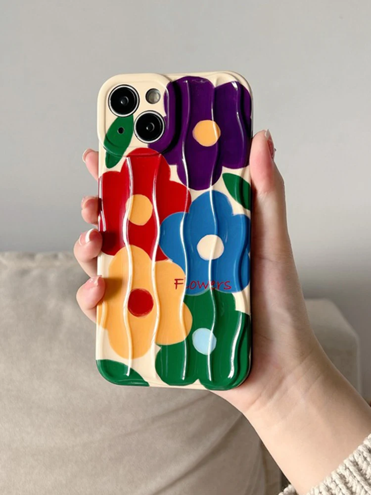 Art Colorful Oil Painting Flowers iPhone Case
