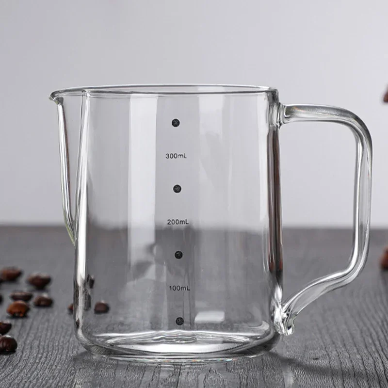 350 600ml Milk Frother Glass Milk Pitcher Barista Espresso Coffee Latte Frothing Pitcher Transparent Coffee Jug with Scale milk frother jug milk frothing jug glass pitcher