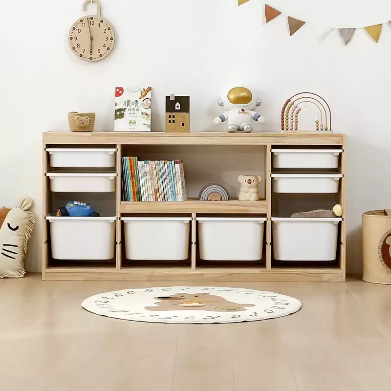 Children's Toy Cabinet Sets Storage Organizer Kids Baby Plastic Trunk Toys Child Save Bookstore Furniture Rack Closet Store