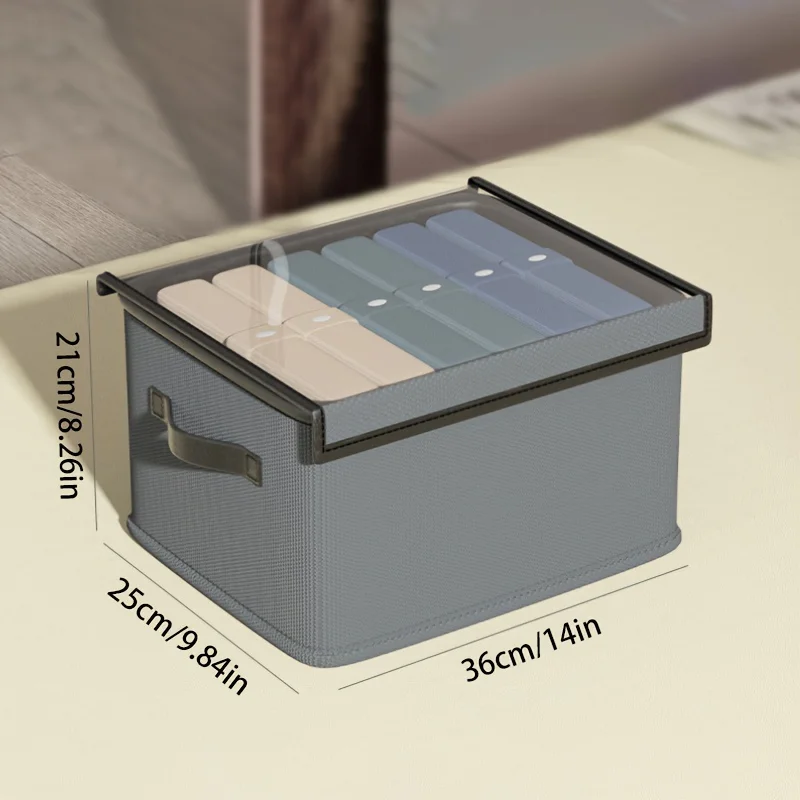 1pc clothing storage box with foldable fabric classification and organization box, underwear pants drawer storage box 5