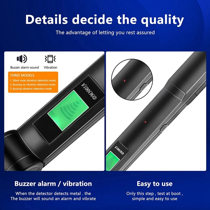 DM3005A Professional Metal LCD Detector Handheld Pinpointer Alarm High Sensitivity Scanner Security Checker Finder Durable