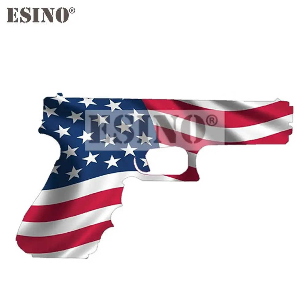 

Car Styling Creative USA America National Flag Map Gun Pistol Cartoon PVC Waterproof Car Body Sticker Pattern Vinyl