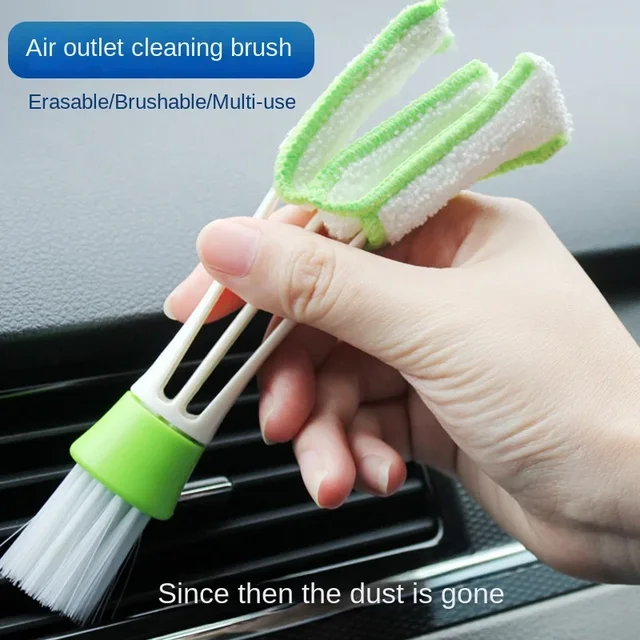Brosse d'évent de climatiseur de voiture, nettoyeur de calandre en microcarence, plumeau de stores de détail automatique, brosse de livres de voiture, accessoires intérieurs 1