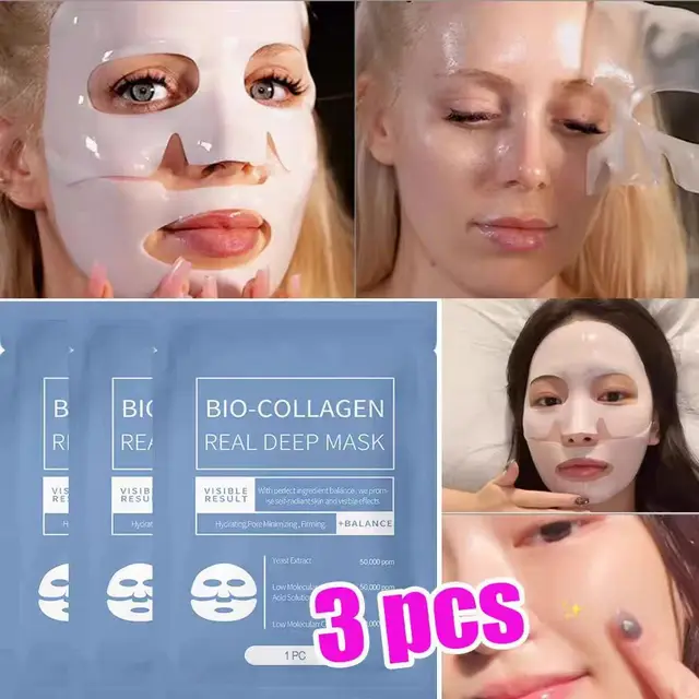 1/3/5/10PCS Bio Collagen Face Mask Anti Wrinkle Fade Face Fine Line Lift Firm Skin Anti-Aging Brighten SkinCare Korean Cosmetics 2