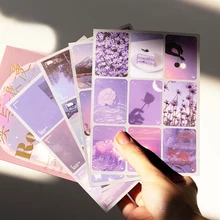 

4pcs Artistic Landscape Stickers Hot Stamping Sticker Natural Landscape Наклейка for Laptop Water Bottles Car Phone Skateboard