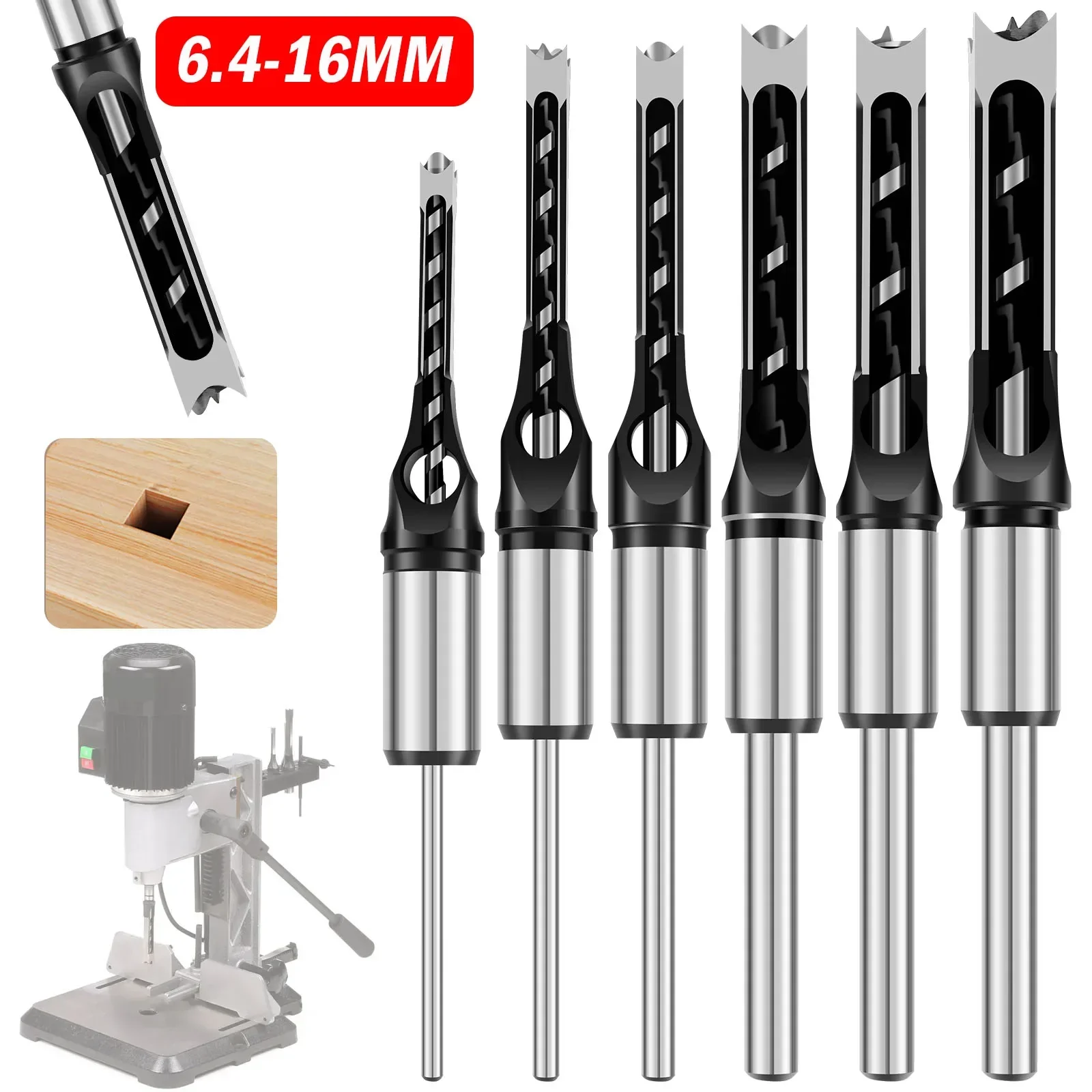 

Square Hole Punch Drill Bits HSS Twist Drill Bits Square Auger Mortising Chisel Drill Bit High Hardness Hole