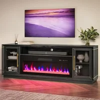 74" TV Stand with 42" Touchscreen Fireplace Entertainment Center with Storage Modern Design Sturdy Construction Easy Assembly 1