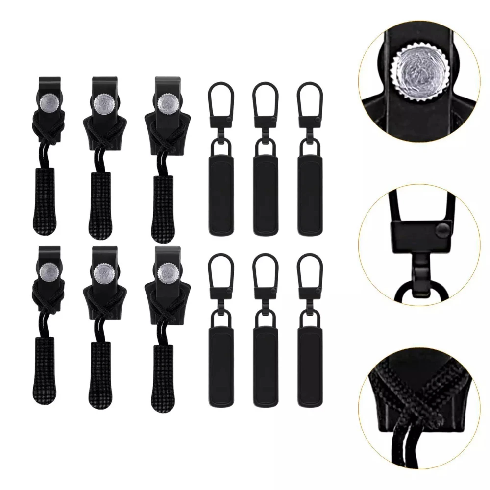 12/24PCS 이동식 지퍼 수리공 지퍼 머리 이동식 지퍼가 달린 머리 유니버설 DIY 의류 바느질 용품