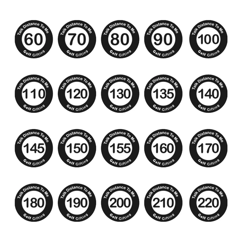 20Pcs 골프 공 위치 마커 자체 접착 골프 클럽 거리 표시 공 위치 표시 스티커 남성 여성 골퍼를위한