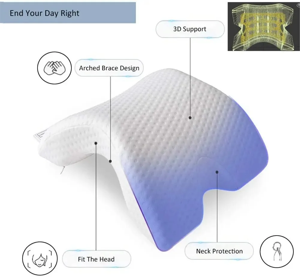 U-Shaped Curved Orthopedic Pillow for Sleep Memeory Foam Hand  Hollow Orthopedic Products Neck Travel Side Sleepers 5