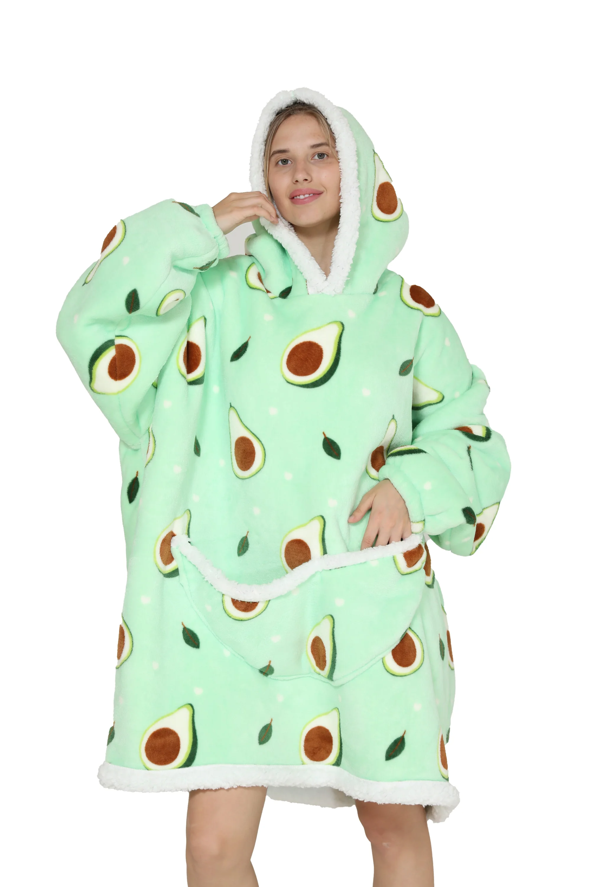 Plush Oversized Wearable Sherpa Blanket Hoodie