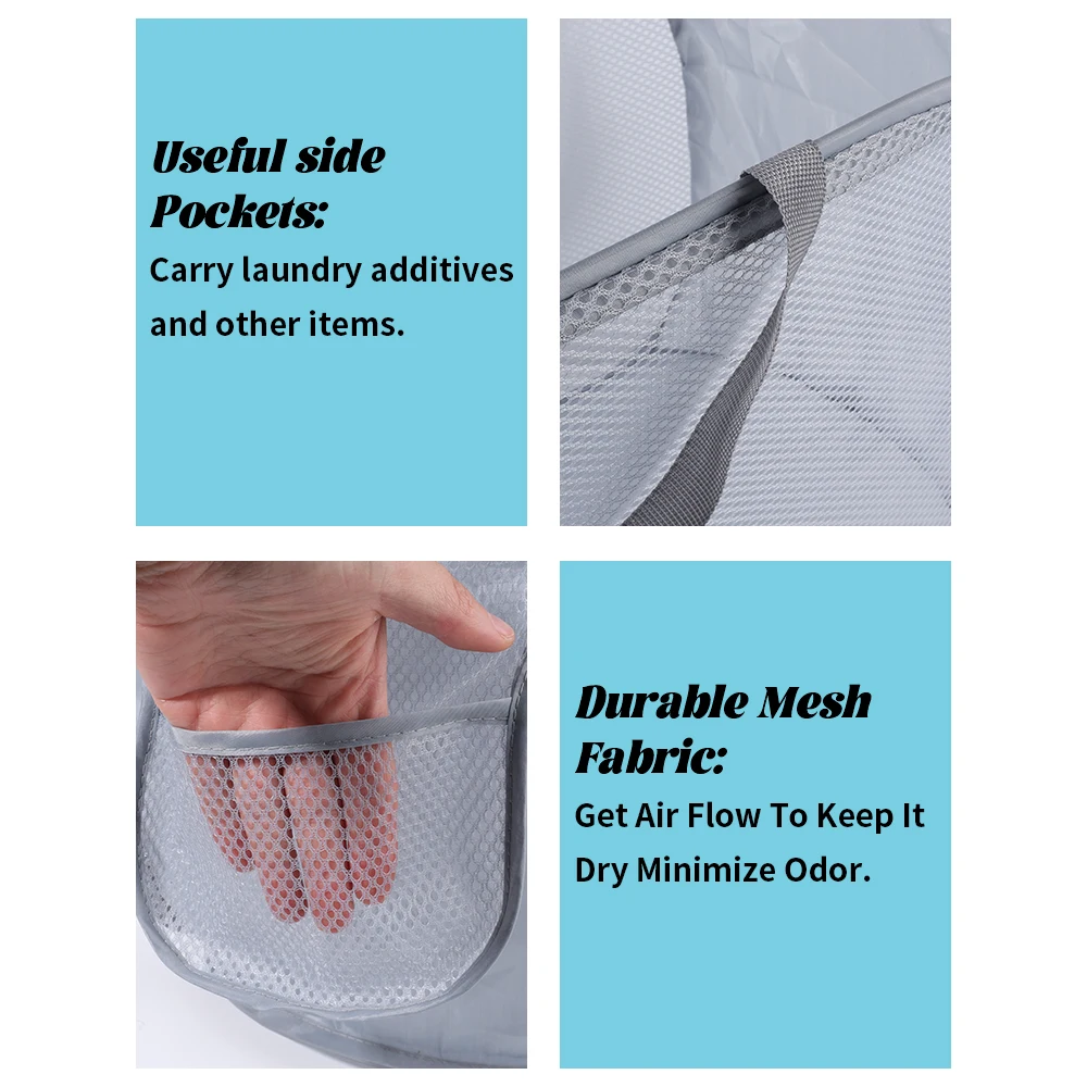 Laundry basket portable hamper portable storage basket foldable portable laundry basket laundry basket organizer household wall-mounted basket household storage bag mesh breathable