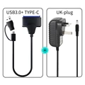 USB3.0C to A UK Plug