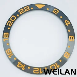 Ceramic & Aluminum GMT Diver-Style Bezel Insert for 40mm Cases - Premium Diving Accessory (Black Gray  Cerami)