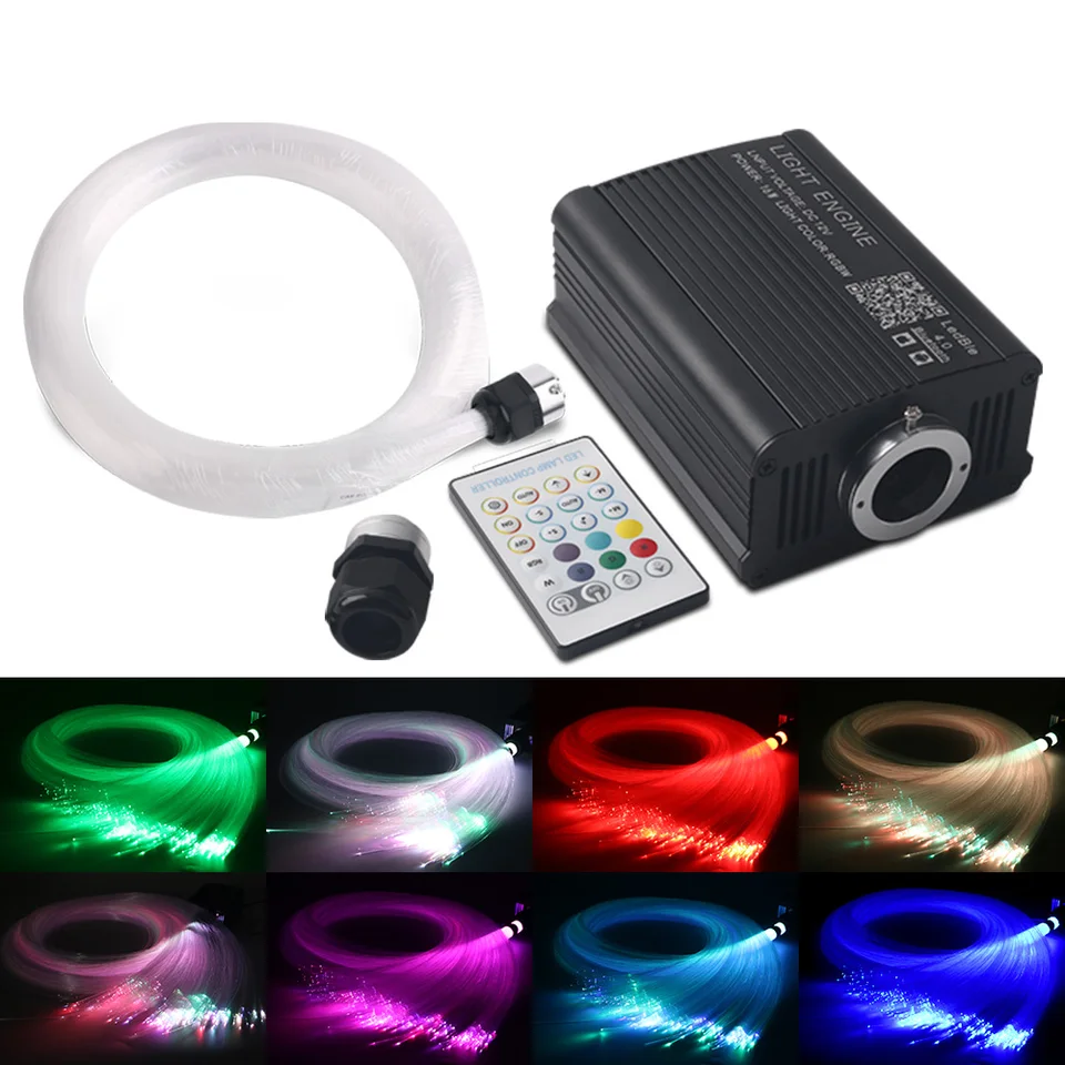 AKEPO 16 W RGBW Twinkle usic APP Control de luces de fibra óptica Star
