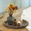 1Pc Round Wooden Tray Candle Holder Kitchen Countertop Multi-purpose Tray Home Decor for Farmhouse Dinning Table 3