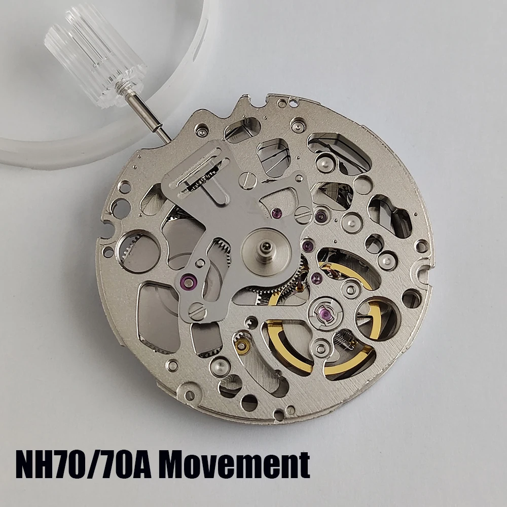 Japan NH70/NH70A Hollow Automatic Watch Movement 21600 BPH 24 Jewels